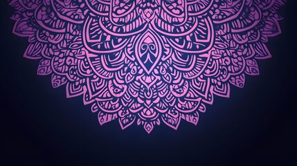 Intricate Pink Mandala Design on Dark Background