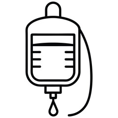 Blood Bag Icon Design for Medical Healthcare or Donation Projects Featuring a Simple Clean Aesthetic Suitable for Various Applications and Graphic Design Needs