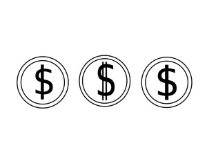 Obraz premium Vector realistic illustration of rotating and floating American money symbols with shadow, business finance, online casino app design