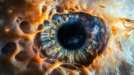 Cosmic Eye: A Fusion of Space and Organic Structures
