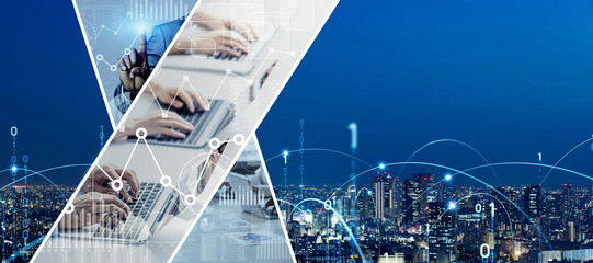 様々なビジネスイメージのコラージュ