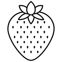 Vibrant Strawberry Icon Design A Simple and Modern Vector Illustration of a Classic Fruit Perfect for Food Related Projects and Summer Themes