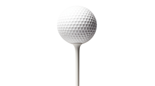  Golf Ball on Tee Ready for Play on Transparent Background
