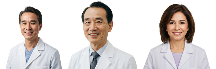 Professional Doctors in Lab Coats: Diverse Group of Medical Practitioners for Healthcare and Wellness Services