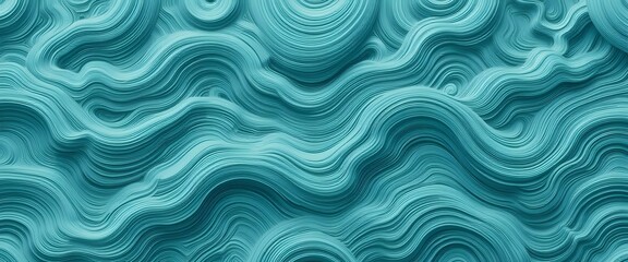 "Abstract Teal Layered Wave Background &ndash; 3D Paper Cut Style Texture for Modern Design, Digital Art, and Creative Projects"

