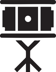 film projector displays a rectangular on its screen.