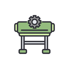 Artistic Representation Of A Production Machine With Visible Cogwheel