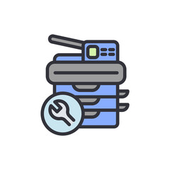 Office Printer Repair Service Concept Illustration With Transparent View