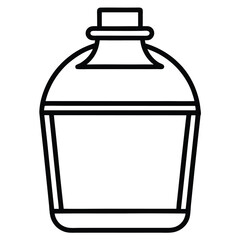 Outline Water Container Vector Icon A Simple and Clean Design for Hydration Thirst and Liquid Storage Concepts in Black Isolated Style