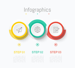 Infographic 3 options design elements for your business data. Vector Illustration.