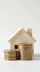 Saving for a House: Financial Concept. Suitable for use in banking advertisements, financial advice websites, or educational materials about accumulating funds for major purchases