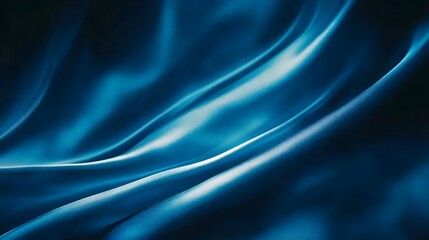 Abstract Blue Silk Fabric Drape Texture Background