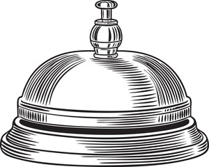 Obraz premium detailed black and white of a classic hotel bell.