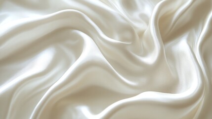 Fototapeta premium Elegant Cream Silk Drapes: A Luxurious Texture