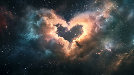 Obraz premium Heart-Shaped Nebula in the Cosmos