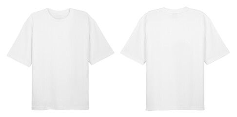 White T-shirts front and back used as design template.