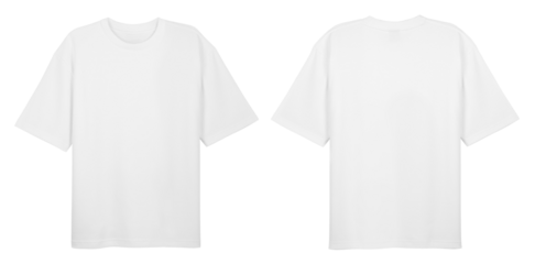 White T-shirts front and back used as design template.