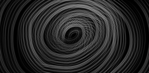 Patterned abstract background vector. Swirl of lines, white lines on black background, tornado, pattern