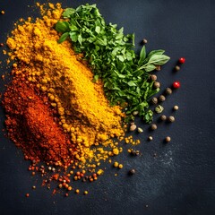 Vibrant Spices Herbs Culinary Background Food Photography
