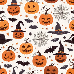 A spooky Halloween pattern packed with playful frights—great for textiles, invites, and backgrounds.