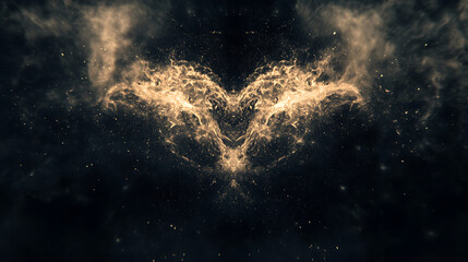 Obraz premium Symmetrical Flame Heart in Cosmic Space
