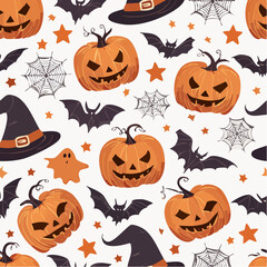 A spooky Halloween pattern packed with playful frights—great for textiles, invites, and backgrounds.