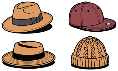collection of hats