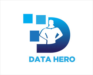 d data hero logo designs for data protection