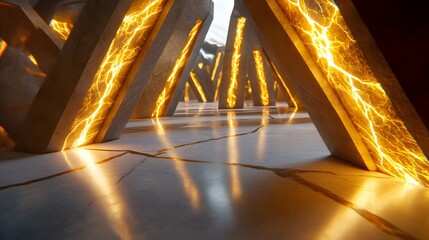 Abstract Futuristic Glowing Structure Architecture
