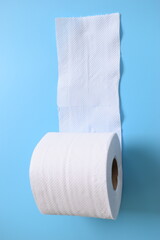 white paper tissue on blue background