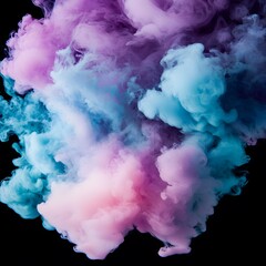 Abstract Colorful Smoke Clouds,  Vibrant Pink Blue Purple Swirls,  Fantasy Ink Explosion,  Ethereal Paint Background