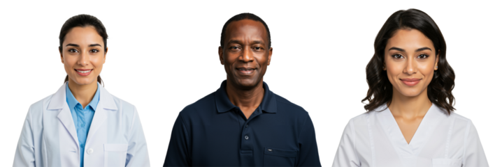 Diverse Medical Professionals: Male and Female Healthcare Workers in Laboratory and Clinical Settings