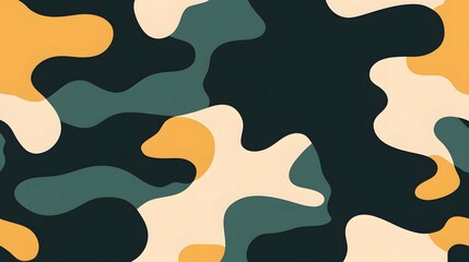 Abstract Camouflage Pattern Background Design Mustard Yellow Green Beige