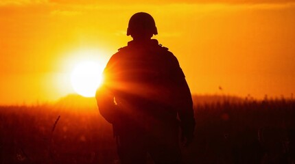 Silhouette of a soldier