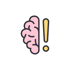 Brain And Exclamation Mark Icon Symbolizing Intelligent Solutions Concept