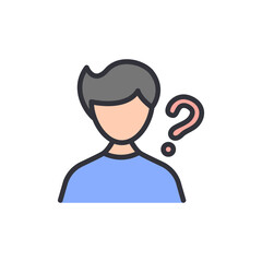 Man With Question Mark Isolated On Transparent Layer Graphic Design