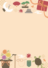 敬老の日のイメージイラストのフレーム　背景素材