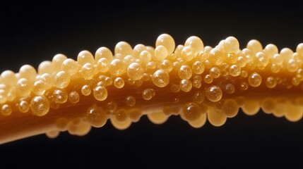 Microscopic Amber Resin Beads Close Up Macro Photography