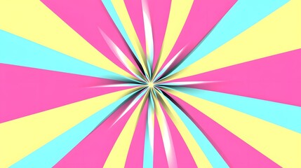 Abstract Pastel Pink Yellow Blue Burst Rays Background Design