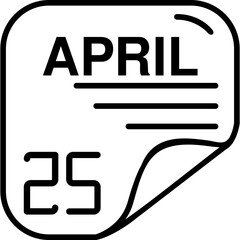 April 25 Calender Icon