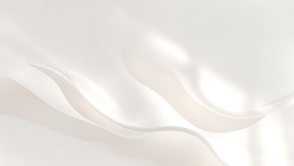 Soft Undulating Waves of Creamy White Fabric with Gentle Light Reflections