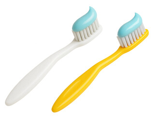 Colorful Toothbrushes with Blue Toothpaste