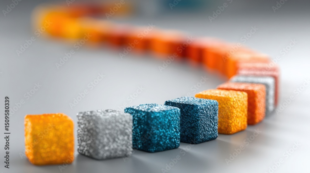 Poster a colorful and shiny object displaying vibrant hues and glossy texture, symbolizing creativity and a