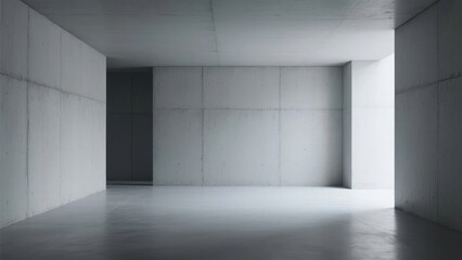 Fototapeta premium Empty Concrete Room with Smooth Walls and Floor