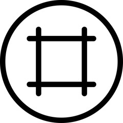 Simple Black and White Geometric Cross Symbol for Design Projects