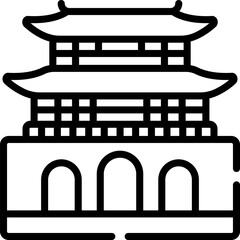 Traditional East Asian Pagoda with Tiered Roofs and Architectural Details