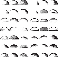 Fototapeta premium collection of diverse stylized moon illustrations.