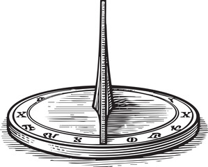 vintage compass rests on a circular wooden base indicating direction.