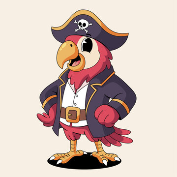 recommend clip art: Pirate Parrot Cartoon Illustration