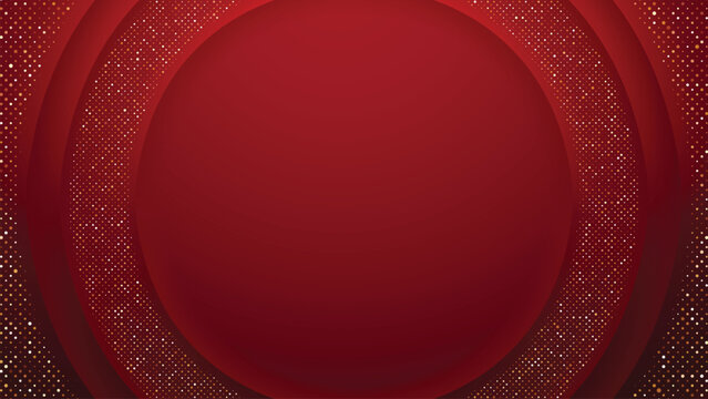 Abstract Red And Gold Glitter Circle Background